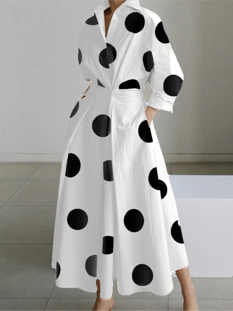 Long Sleeve Print Elegant Maxi Dresses