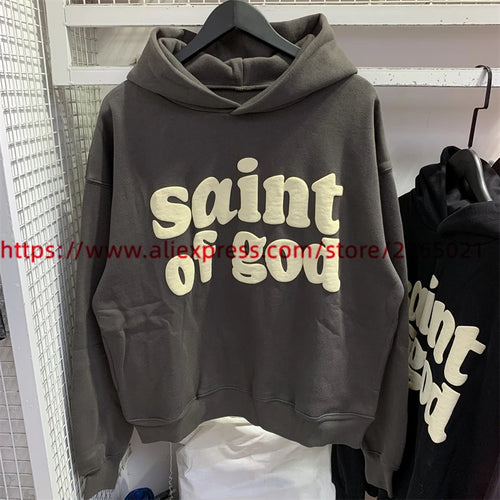 Vintage CPFM Saint Of God Hoodie Men Women Puff Print Saint Michael