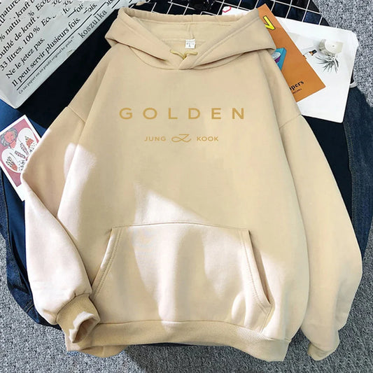 JungKook Golden Hoodie Women Aesthetic Standing Next To You Hoodies