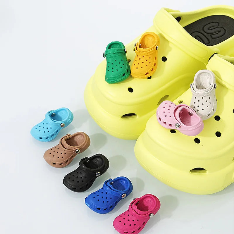 3D New Mini Shoes Shape PVC Shoe Charms for Crocs Accessories Women