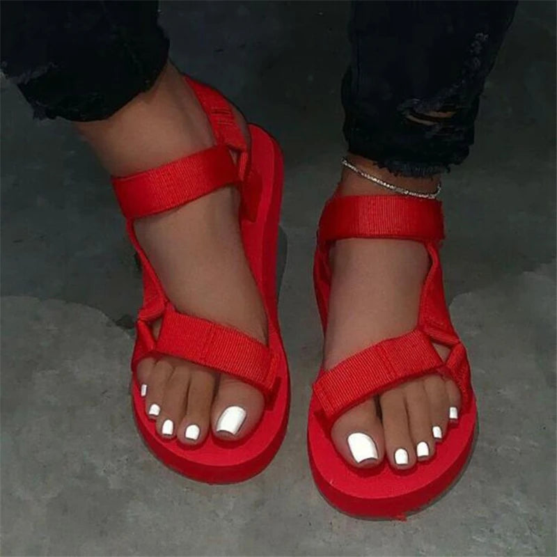 Soft Slip Sandals Woman Buckle Strap Foam Sole