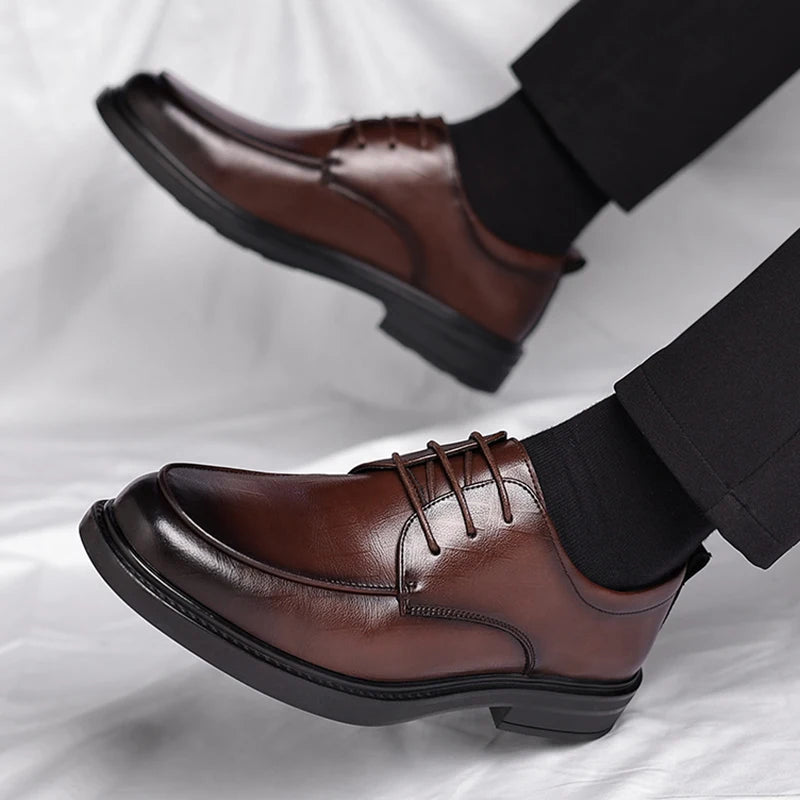 New Men's Formal Shoes Genuine Leather Fashion Dress Shoes Men‘s