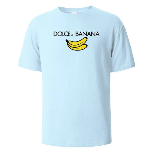 Banana Print T-Shirt 100% Cotton Summer Tees For Men Women Oversize