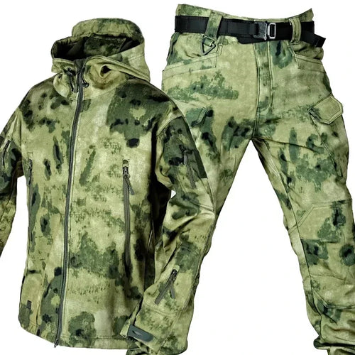 Winter Thicken Men Camo Suit Waterproof Tactical Training Set