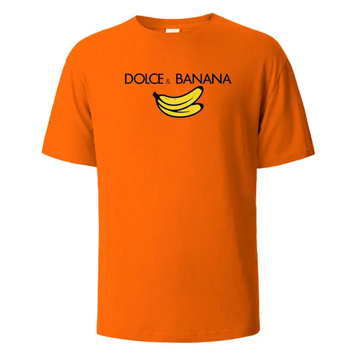 Banana Print T-Shirt 100% Cotton Summer Tees For Men Women Oversize