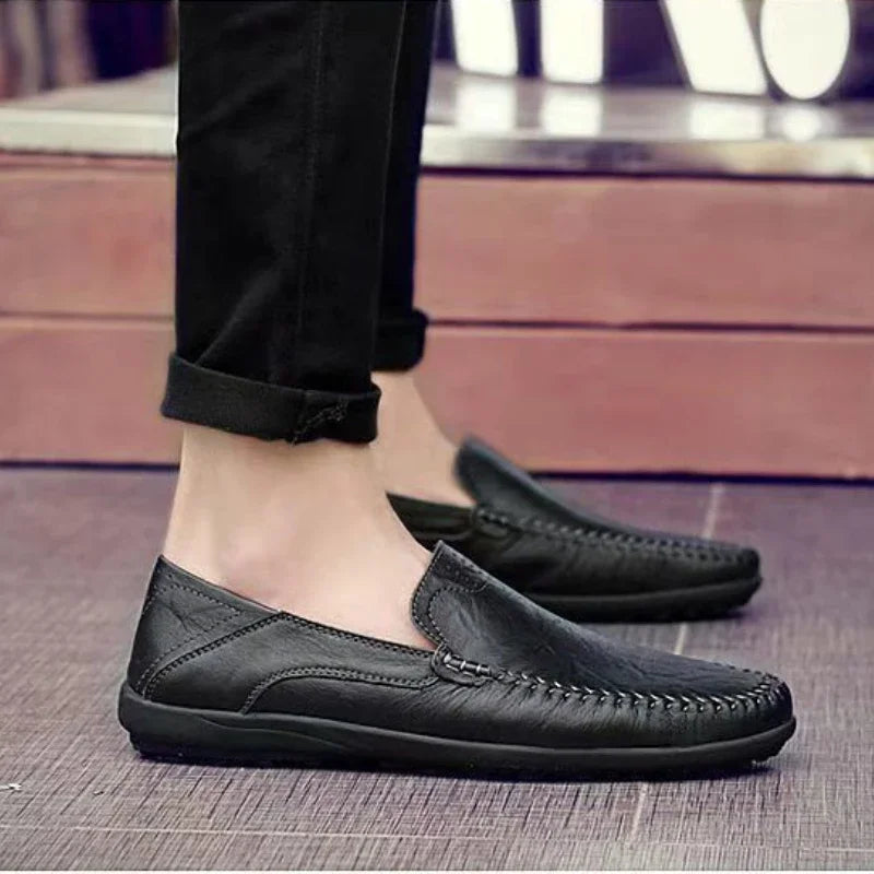 Men Leather Shoes Men Spring Loafers Slip on Business Casual Leather