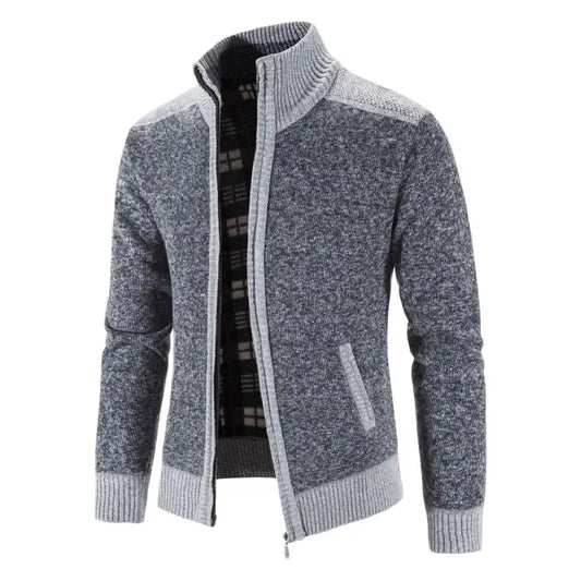 New Winter Men's Patchwork Jacket Knitted Coat Fashion Cardigan