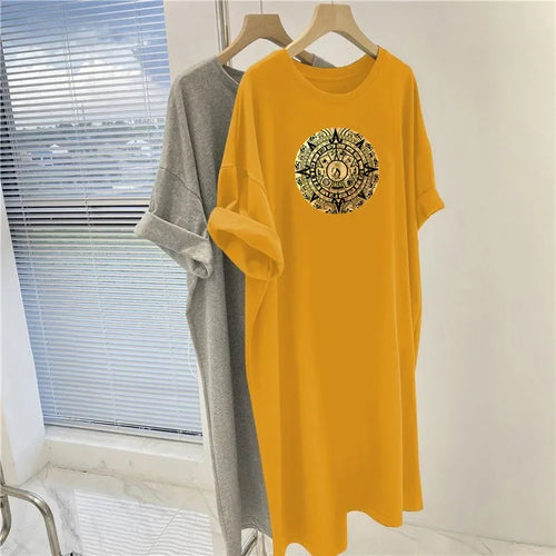 Summer Chic Printed Tunics Women's Loose Casual Short Sleeve Pullovers