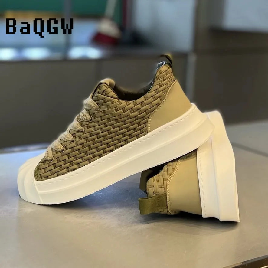 Designer Striped Patchwork Breathable Shoes Man Fashion Soft