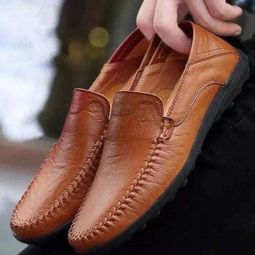 Men Leather Shoes Men Spring Loafers Slip on Business Casual Leather