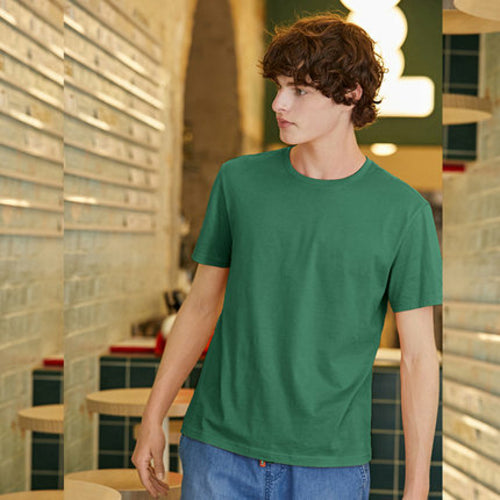 Cotton T Shirts Men Simple O Neck Stretch