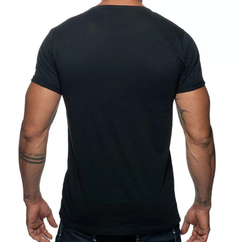 Cotton T Shirts Men Simple O Neck Stretch