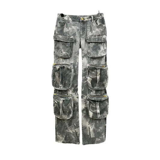 Street trend design sense new camouflage multi pocket workwear