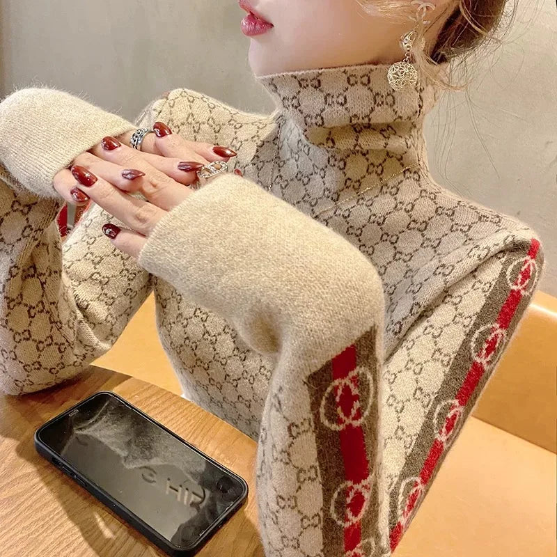 Women Clothing Vintage Chic Slim Sweaters Winter Fashion Comfortable