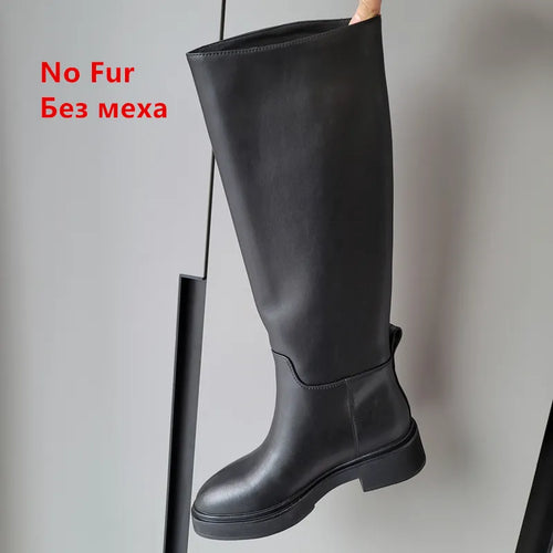 Genuine Leather Knee High Boots