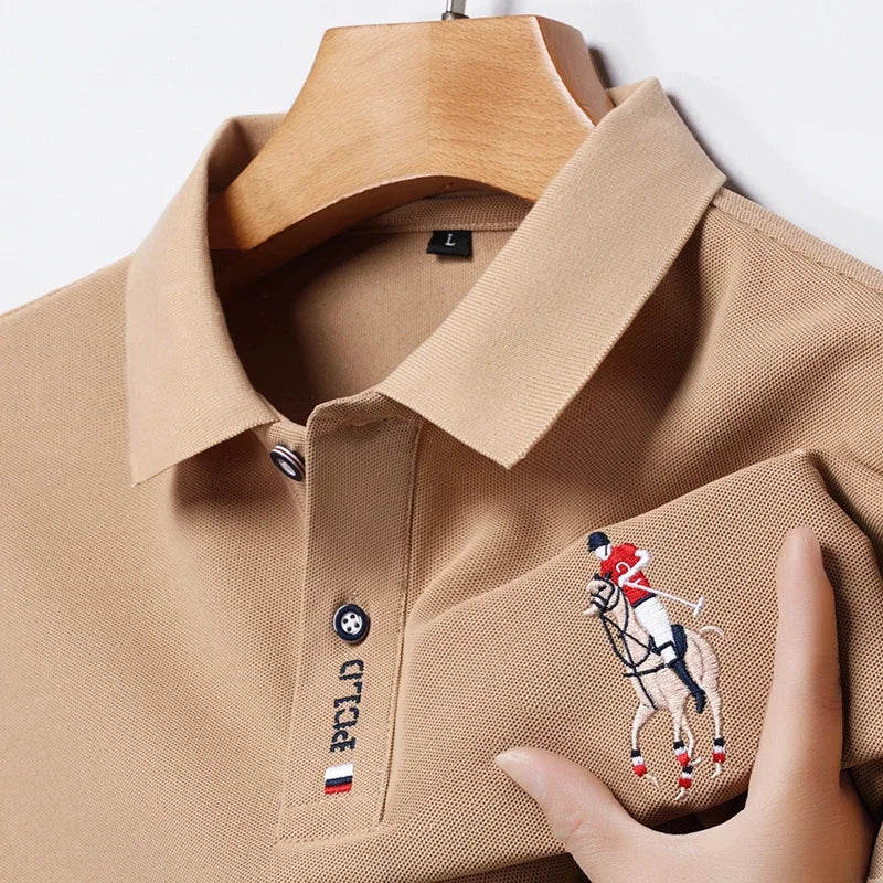 Men's Embroidered Casual Fashion Short Sleeved POLO Shirt Summer