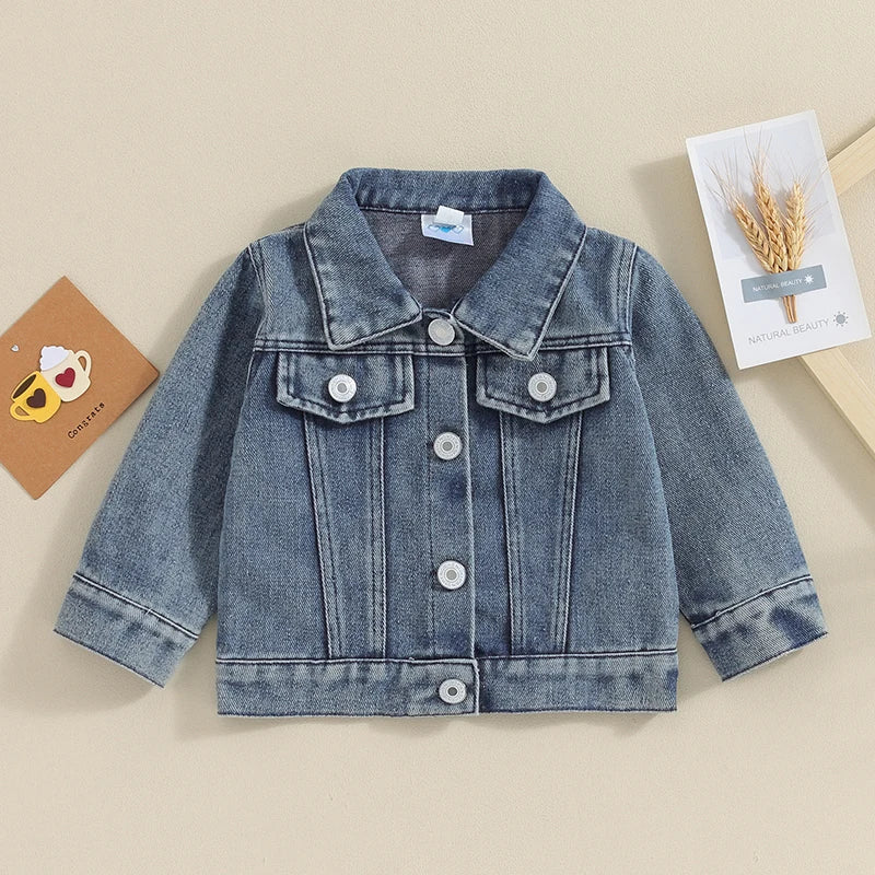 Toddler Baby Boys Denim Jacket Letter Embroidery