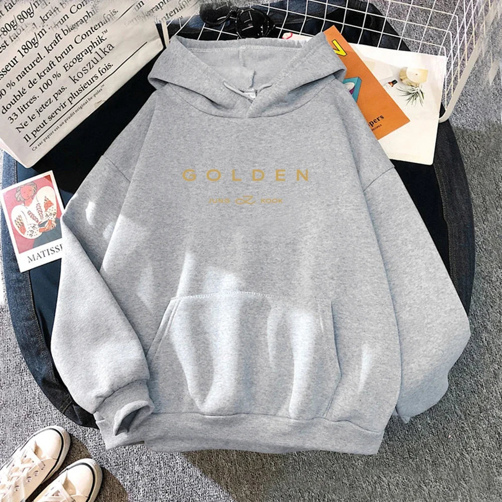 JungKook Golden Hoodie Women Aesthetic Standing Next To You Hoodies