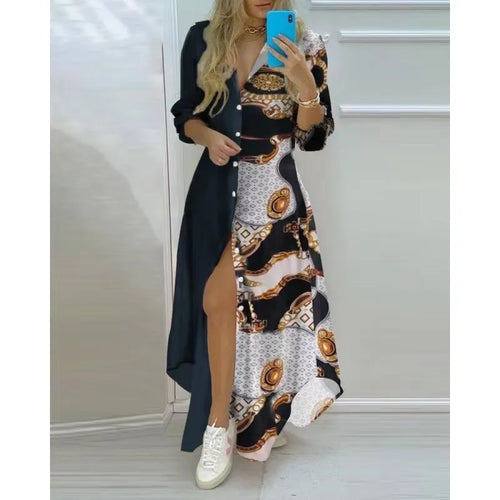 Boho Printed Long Shirts Dress