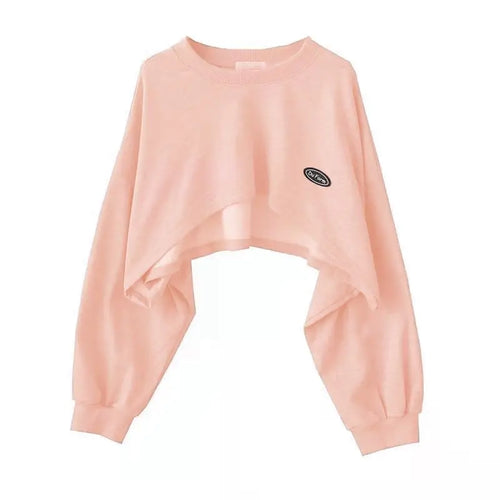 New Women Solid Color  O-neck Long Sleeve Hoodie Sweatshirt Fashion