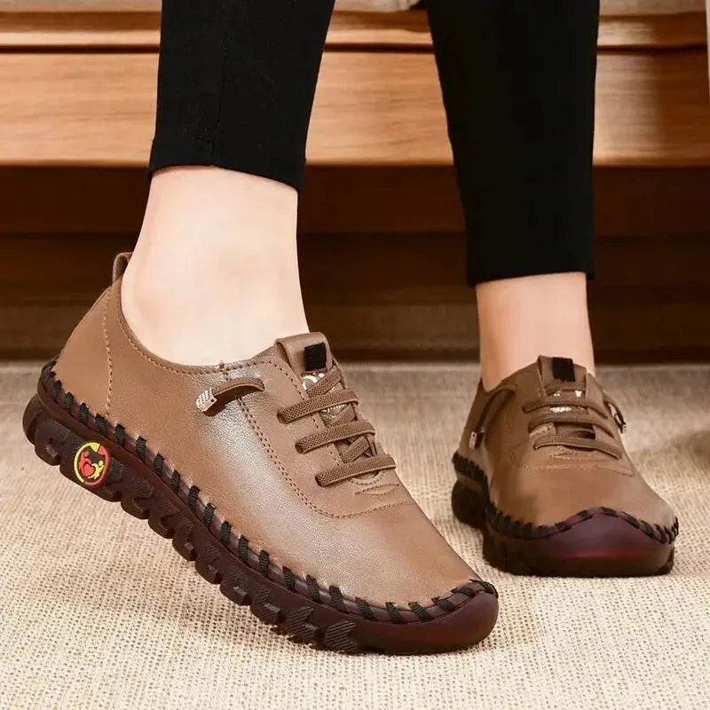 Sneakers for Women Leather Casual Vulcanized Female Shoe Soft