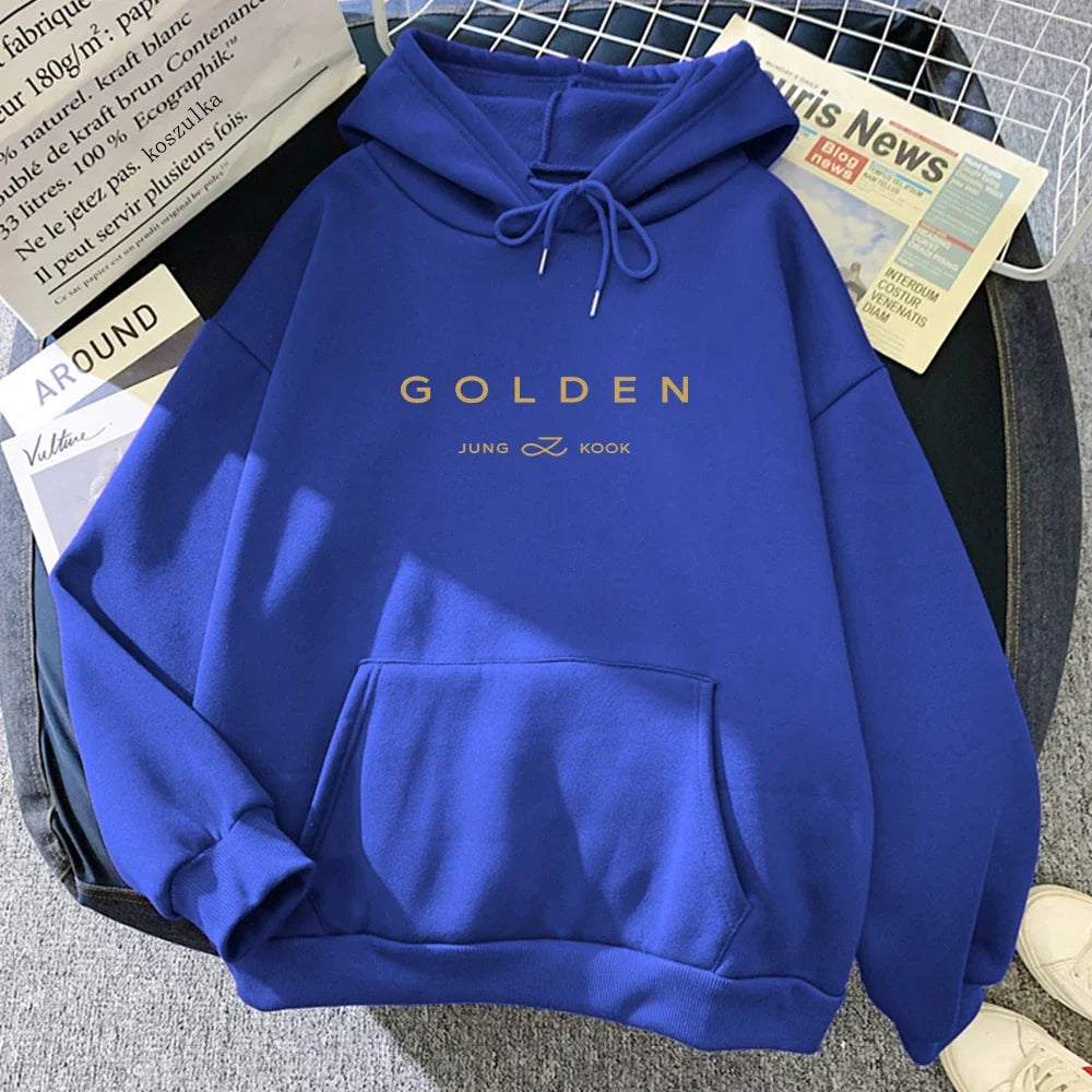 JungKook Golden Hoodie Women Aesthetic Standing Next To You Hoodies