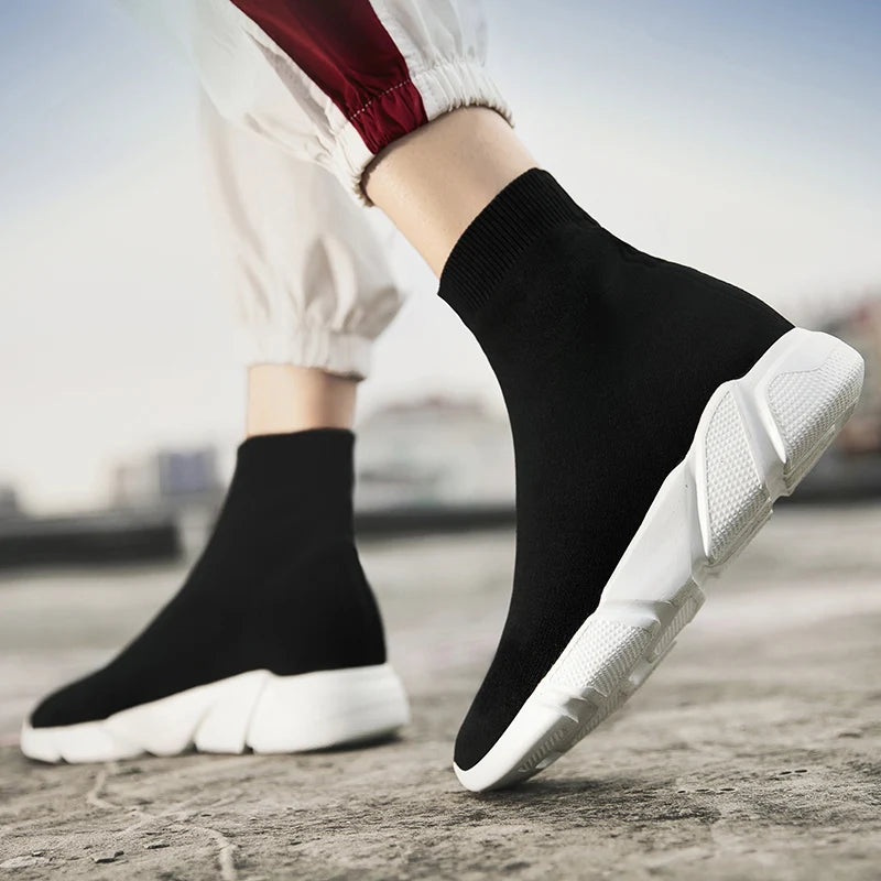 Fashion Black Men’s Sock Shoes Knit Breathable Unisex Socks Sneakers