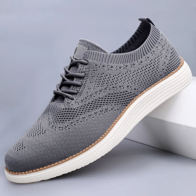 Men Breathable Mesh Shoes Hollow Knitted Casual Shoes