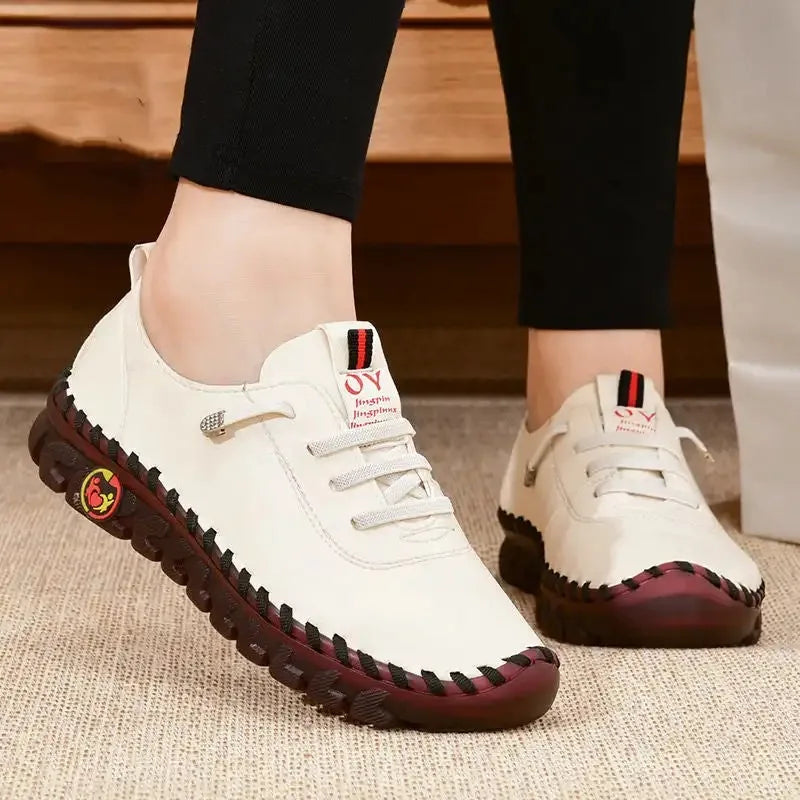 Sneakers for Women Leather Casual Vulcanized Female Shoe Soft