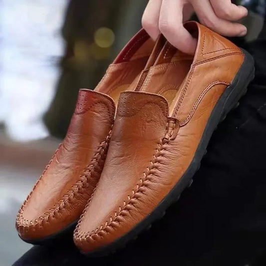 Men Leather Shoes Men Spring Loafers Slip on Business Casual Leather