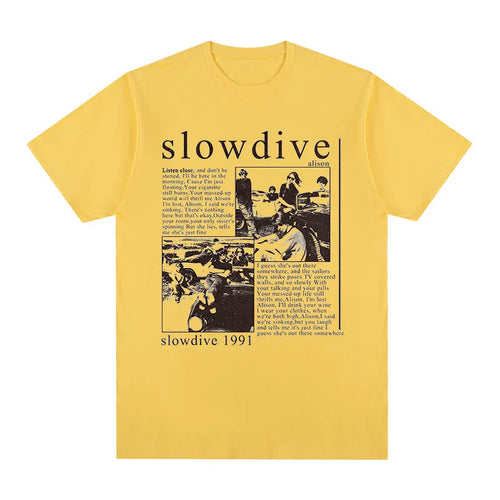 Slowdive Alison 1991 Vintage T-shirt Tour 90s Classic Cotton Men T