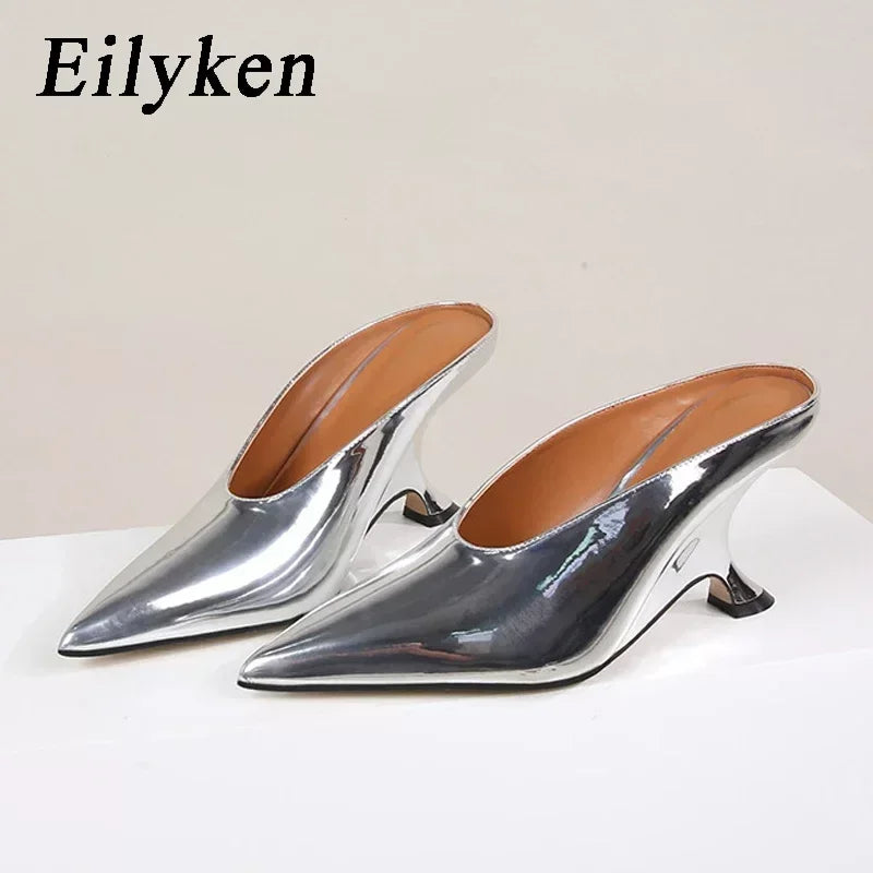 Eilyken Pointed Toe Women Slippers Shoes Designer Shallow Wedges High