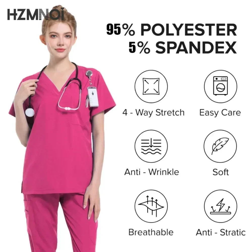 Women Medical Uniforms Scrubs Sets Hospital Surgical Gowns Short