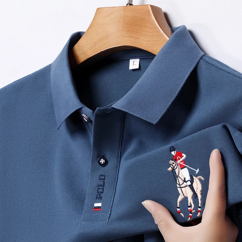 Men's Embroidered Casual Fashion Short Sleeved POLO Shirt Summer