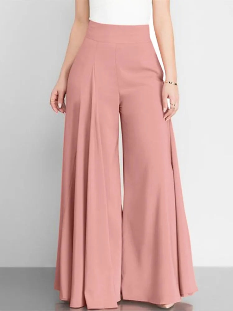 Spring Autumn Fashion Women High Waist Wide Leg Pants Female Elegant