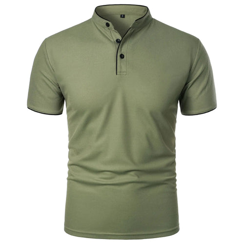 Summer Men's Short Sleeve Collar Tshirts New Solid Color Casual Polo