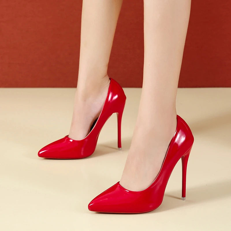 Temperament 12cm Super High Thin Heels Shoes Women Pumps Pointed Toe