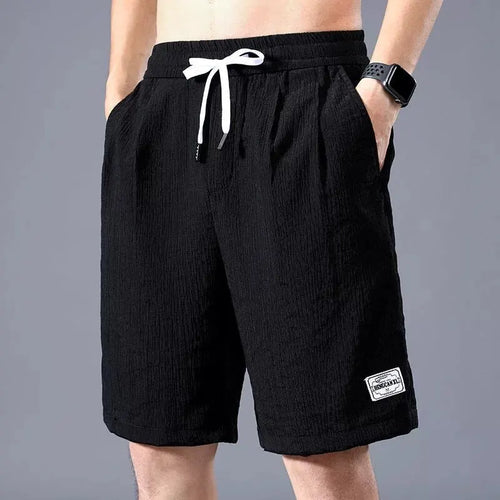 Lce Silk Shorts Men's Thin Sports Cropped Pants Loose Straight Leg