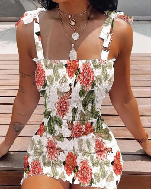 Trendy Solid Strap Short Dress