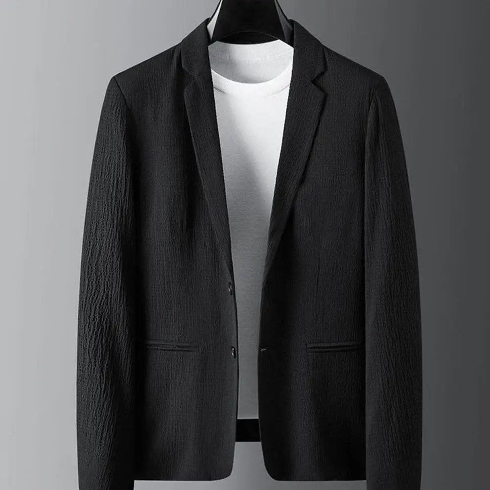 Men Two-piece Suit Striped Pleated Men Blazer Pants Set Pleated