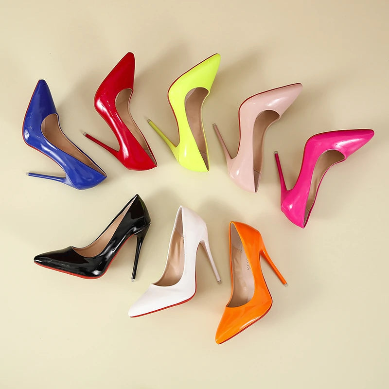 Temperament 12cm Super High Thin Heels Shoes Women Pumps Pointed Toe