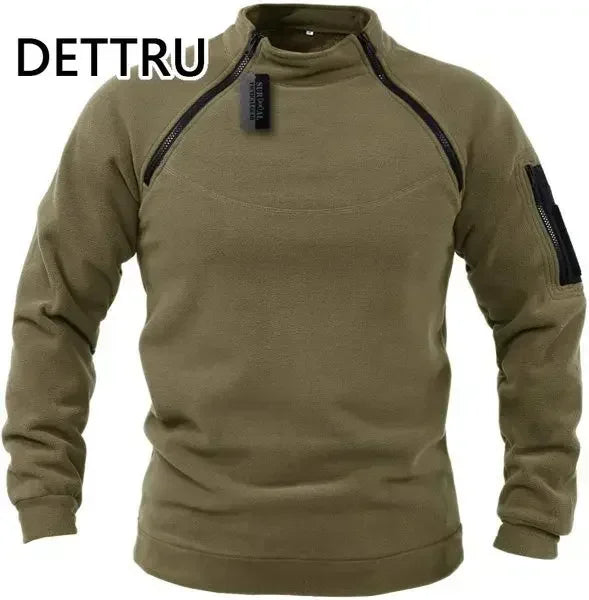 Brand High Quality Winter Mens  Sweatshirt Fleece Zipper Pullover