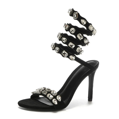 Star style Luxury Crystal Embellished Wraparound Women Sandals