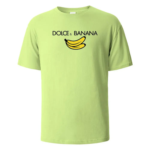 Banana Print T-Shirt 100% Cotton Summer Tees For Men Women Oversize