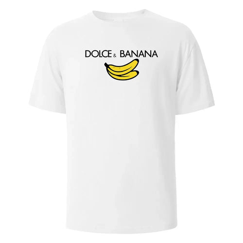 Banana Print T-Shirt 100% Cotton Summer Tees For Men Women Oversize