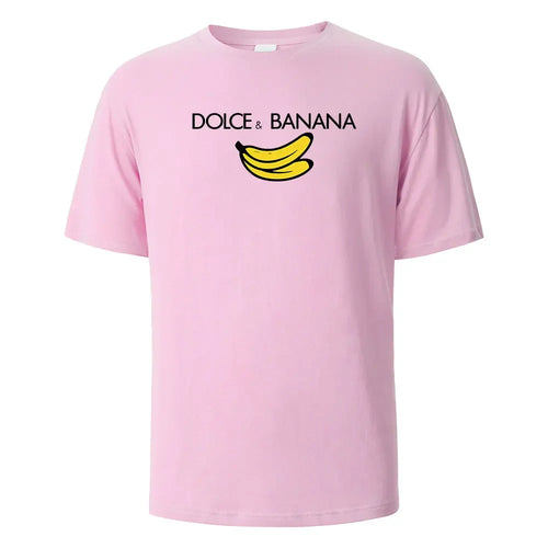 Banana Print T-Shirt 100% Cotton Summer Tees For Men Women Oversize