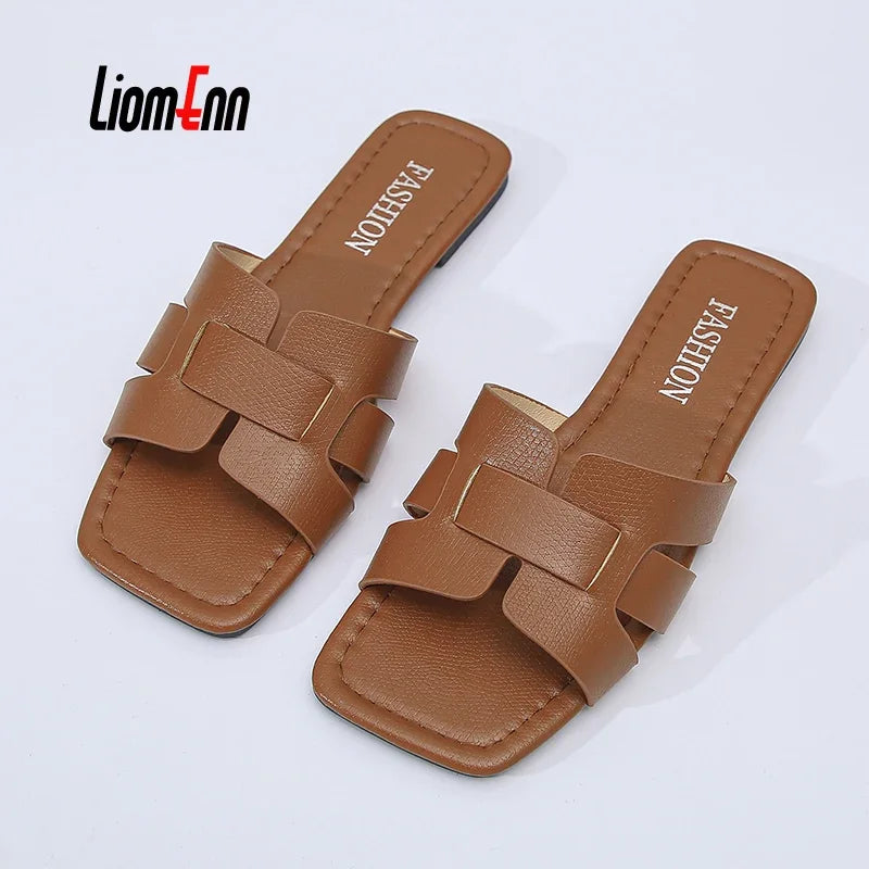 Luxury Summer Slippers Women Flat Outdoor Trend Beach Sandals Female