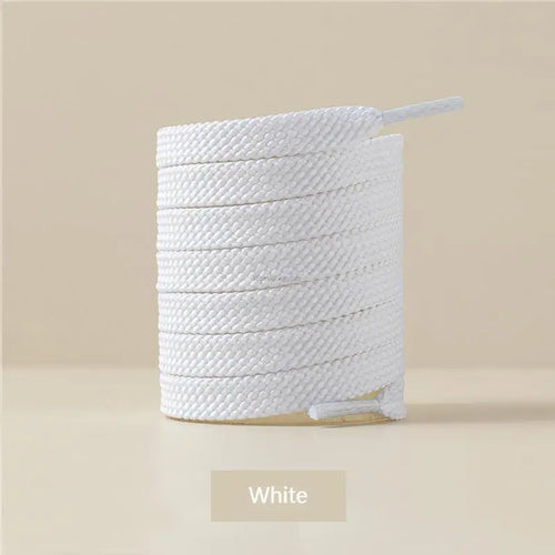 1Pair Fabric Flat Shoe laces Classic Shoelaces for Sneakers White