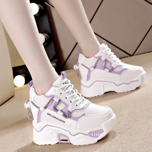 Sneakers Women Sports Shoes Platform Mesh Breathable Vulcanized Shoe