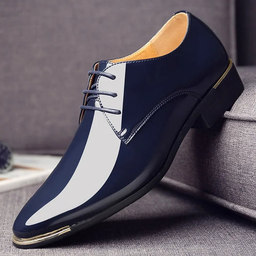 Men’s Patent Leather Shoes  British Style Men's Dress Shoes